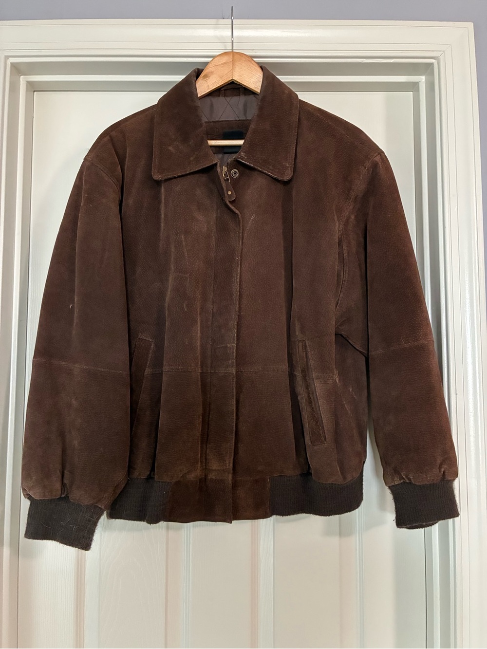 Basic Editions Men’s Brown Suede Bomber Jacket Size L - Picture 1 of 9